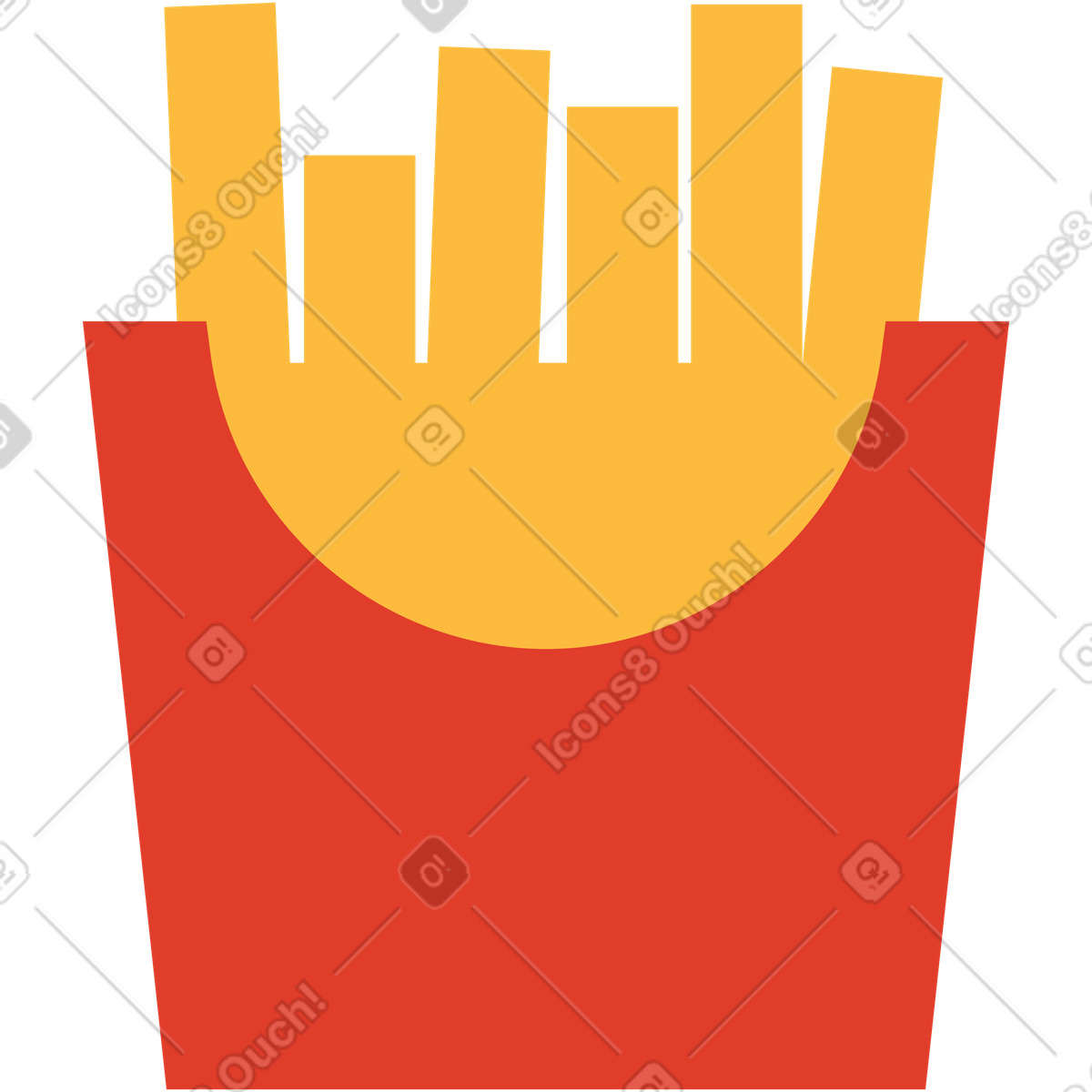 Pommes frittes-Illustration im Burgundy-Stil als Download in PNG, SVG