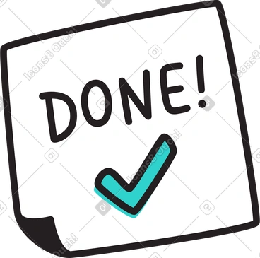 Sticker with text done! PNG, SVG