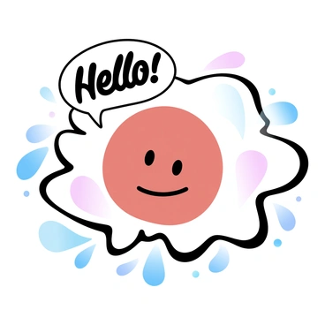 A simple face is centered in a comic book panel. The face has a round shape with a smooth contour. Surrounding the face are bold outlines that emphasize its features. The background consists of a solid color that contrasts with the face, enhancing its visibility. Above the face, a speech bubble contains the words "Hello!" in a playful font. The overall composition is clean and straightforward, capturing the essence of a comic book illustration.