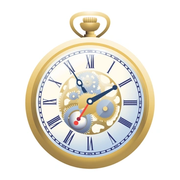 A close-up view of a vintage pocket watch with its intricate clockwork gears exposed