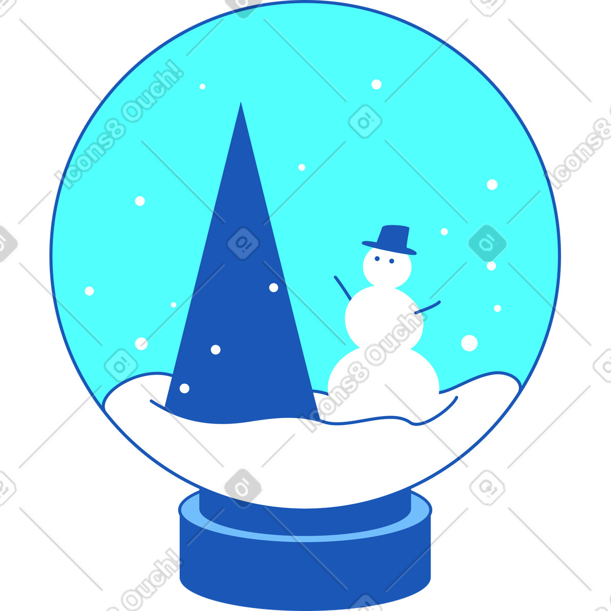 Schneekugel-Illustration im Storyline-Stil als Download in PNG, SVG