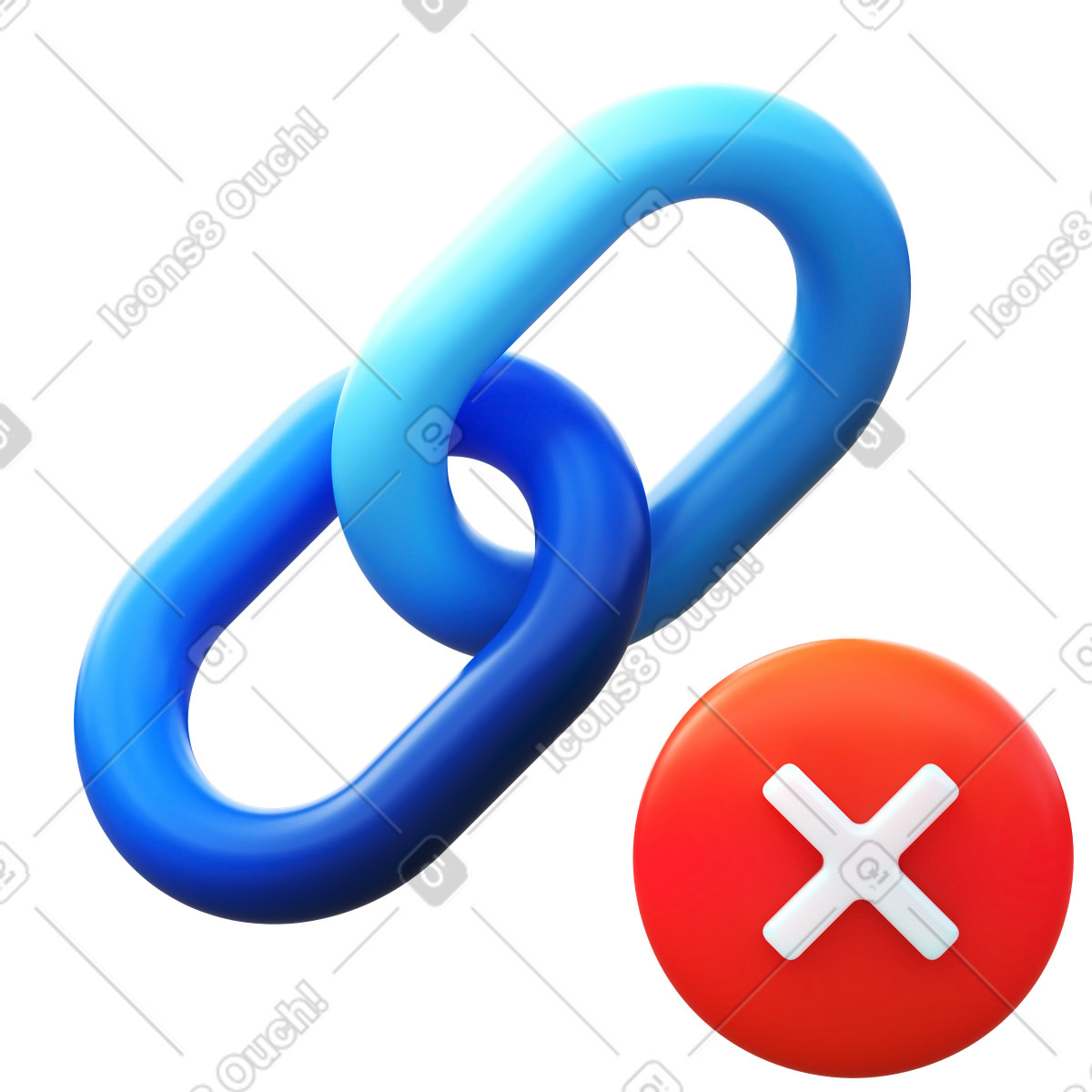 Ilustração de Link delete em no estilo 3D Fluency para baixar em PNG, SVG