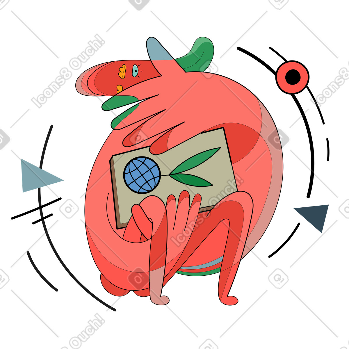 Schutz von informationen und digitalen daten-Illustration im Surr-Stil als Download in PNG, SVG