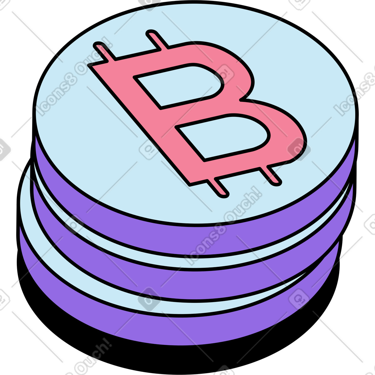 Ilustração de Bitcoins em no estilo Project para baixar em PNG, SVG