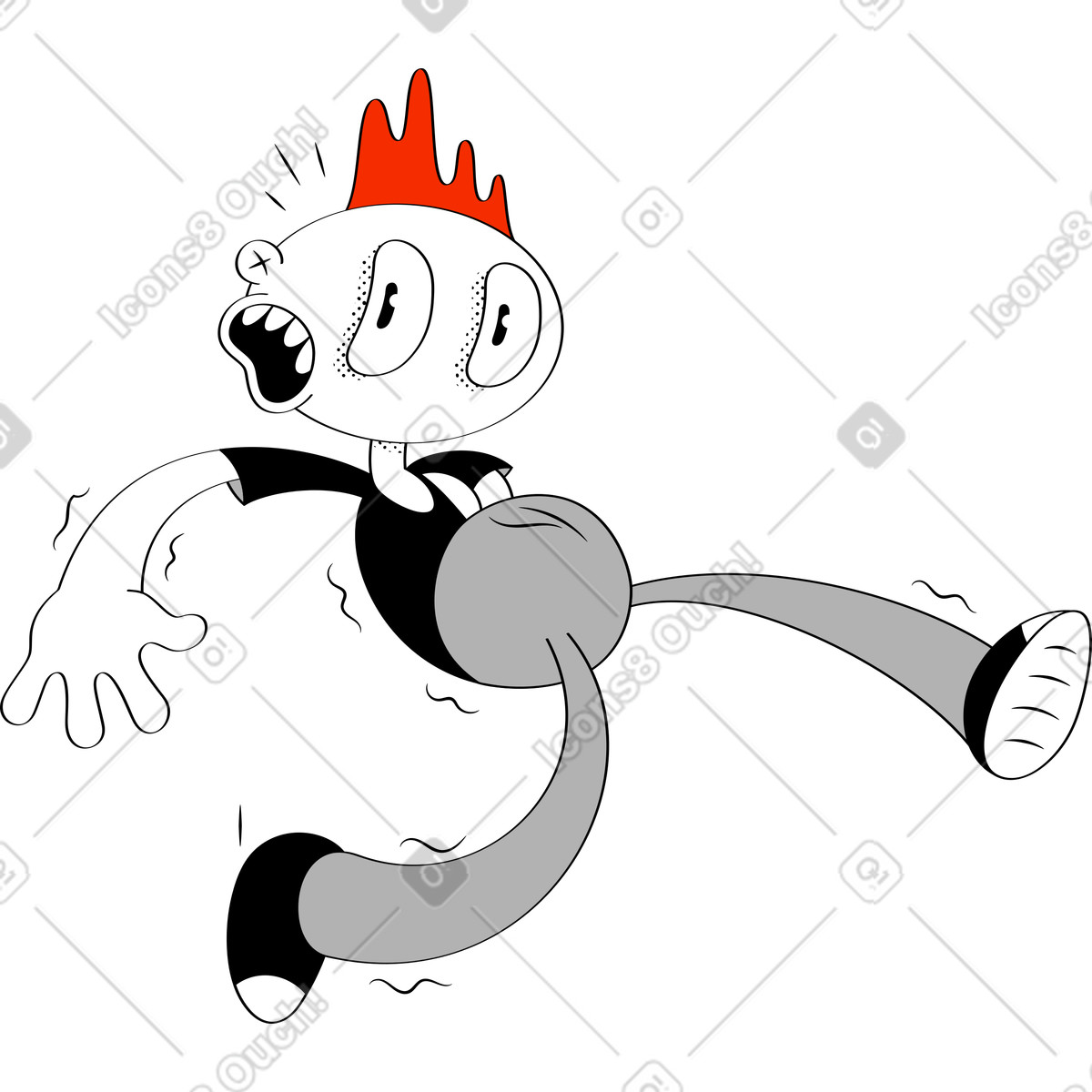 Ilustración Chico se cae en estilo Looney a descargar en PNG y SVG