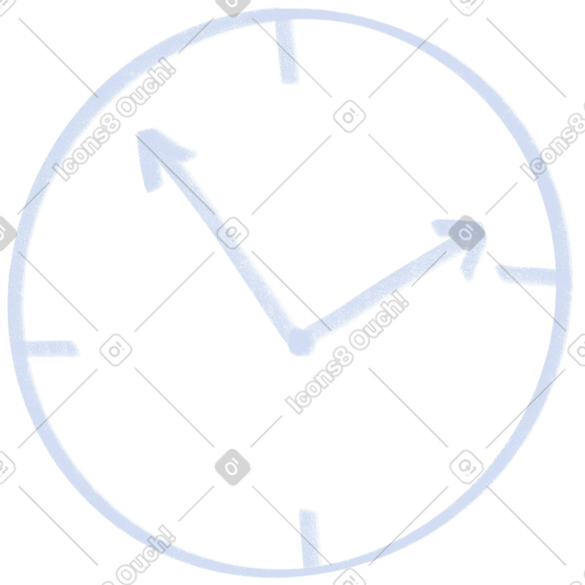 Big blue simple clock illustration in Company style download in PNG, SVG
