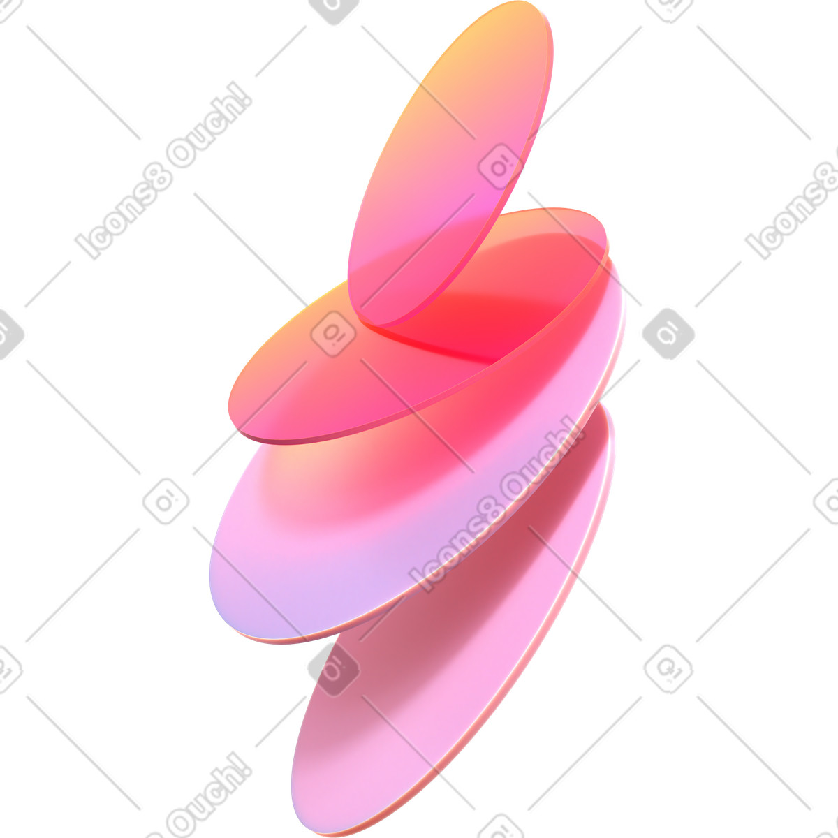 Lenti a dispersione flottante illustrazione in stile 3D Glassy scarica in PNG, SVG