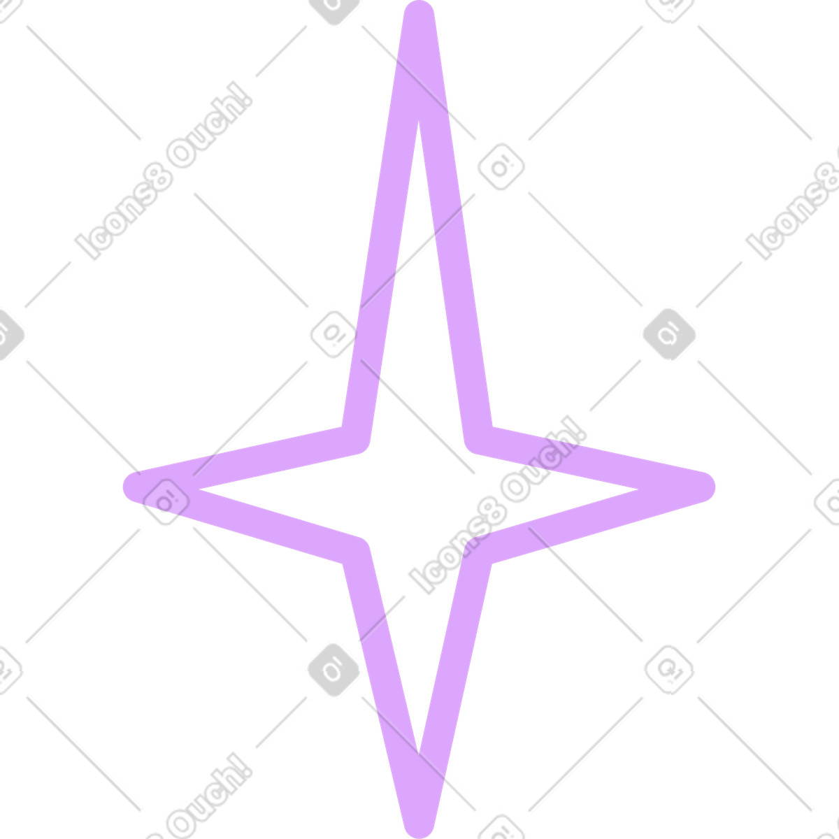 Stella lineare viola illustrazione in stile Grapy scarica in PNG, SVG