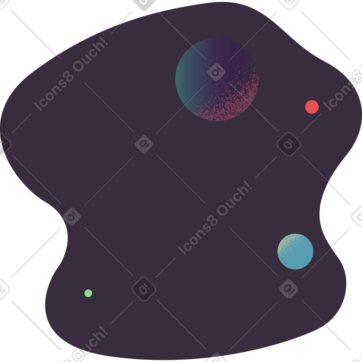 Spazio illustrazione in stile Pale scarica in PNG, SVG