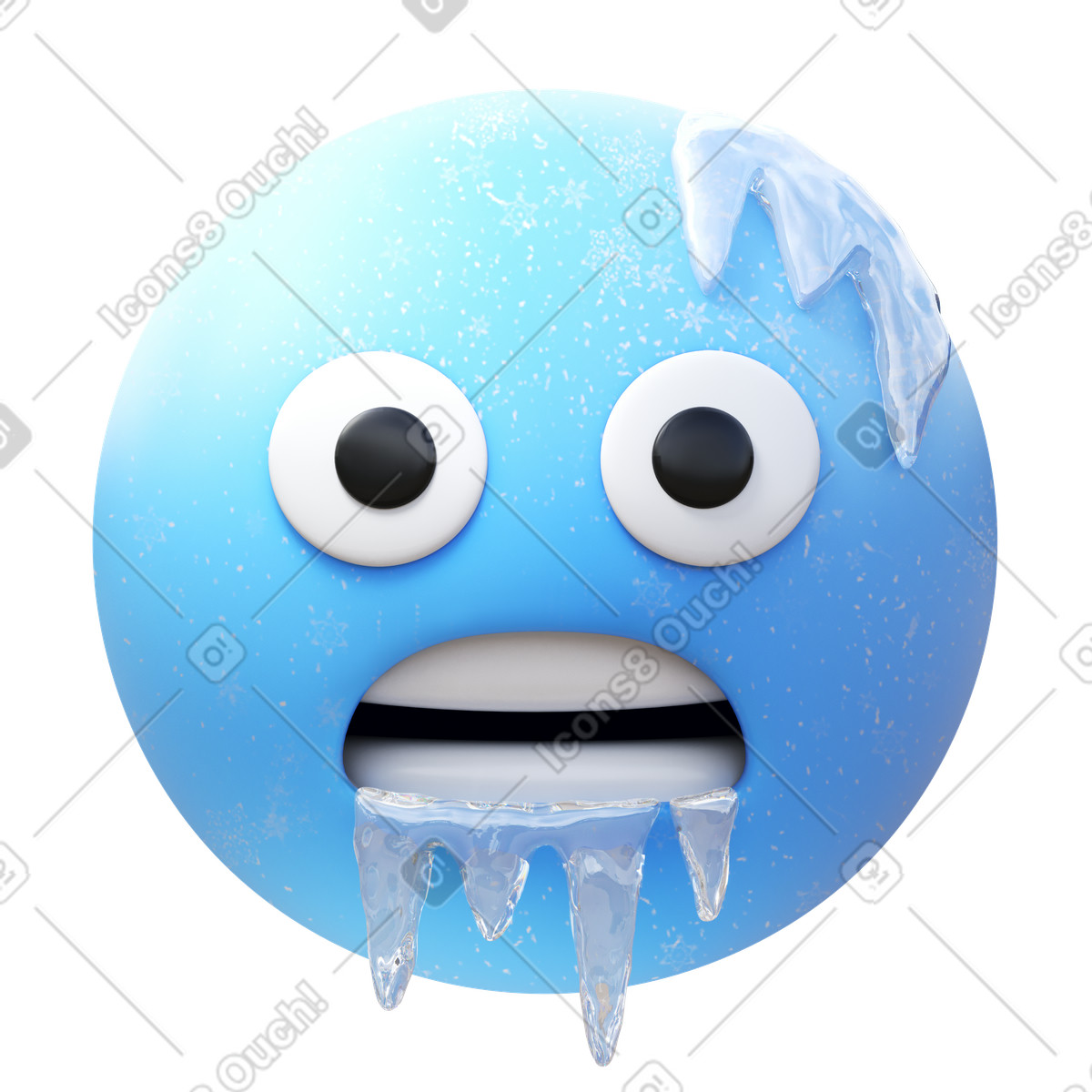 Cold face illustration in 3D Fluency style download in PNG, SVG