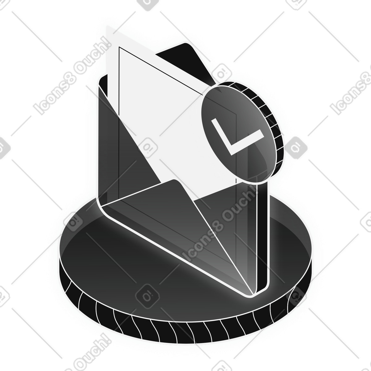 Ilustração de Email confirmation with approved checkmark notification icon em no estilo Inverse para baixar em PNG, SVG