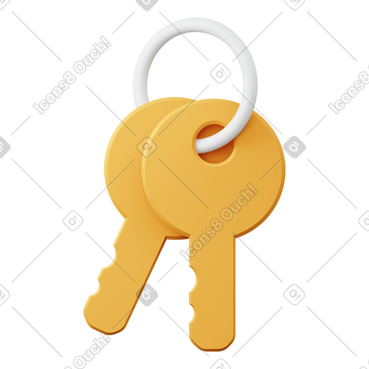 下载 3D Sugary 风格的 Bunch of keys 插画，支持 PNG、SVG 格式