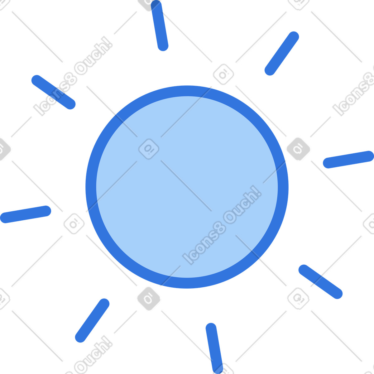Sun illustration in Sky style download in PNG, SVG