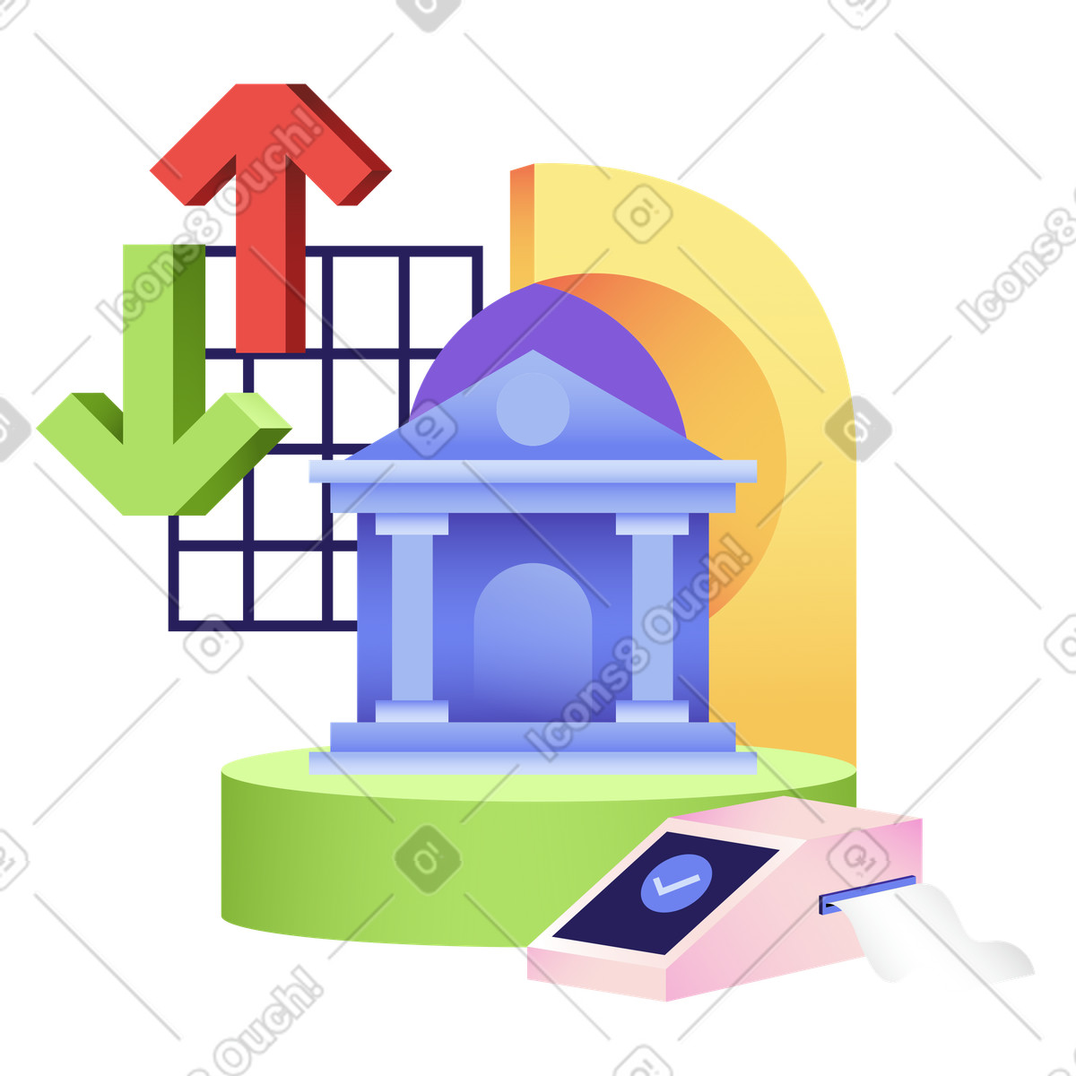 Successful transaction and online banking illustration in PNG, SVG