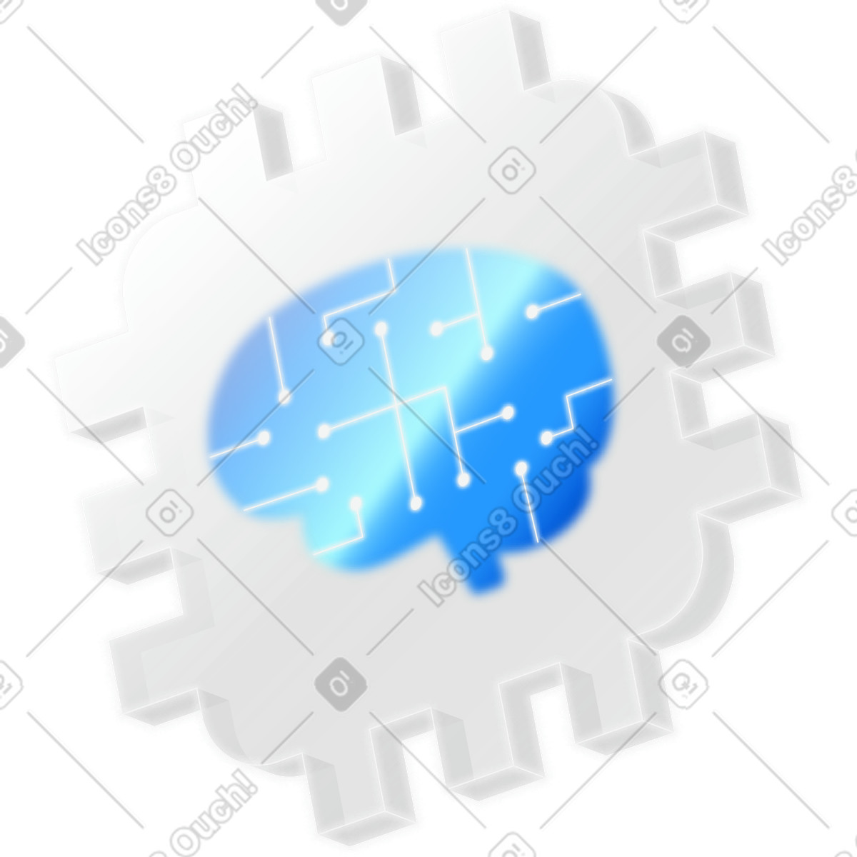 Ai chip illustration in Burst style download in PNG, SVG