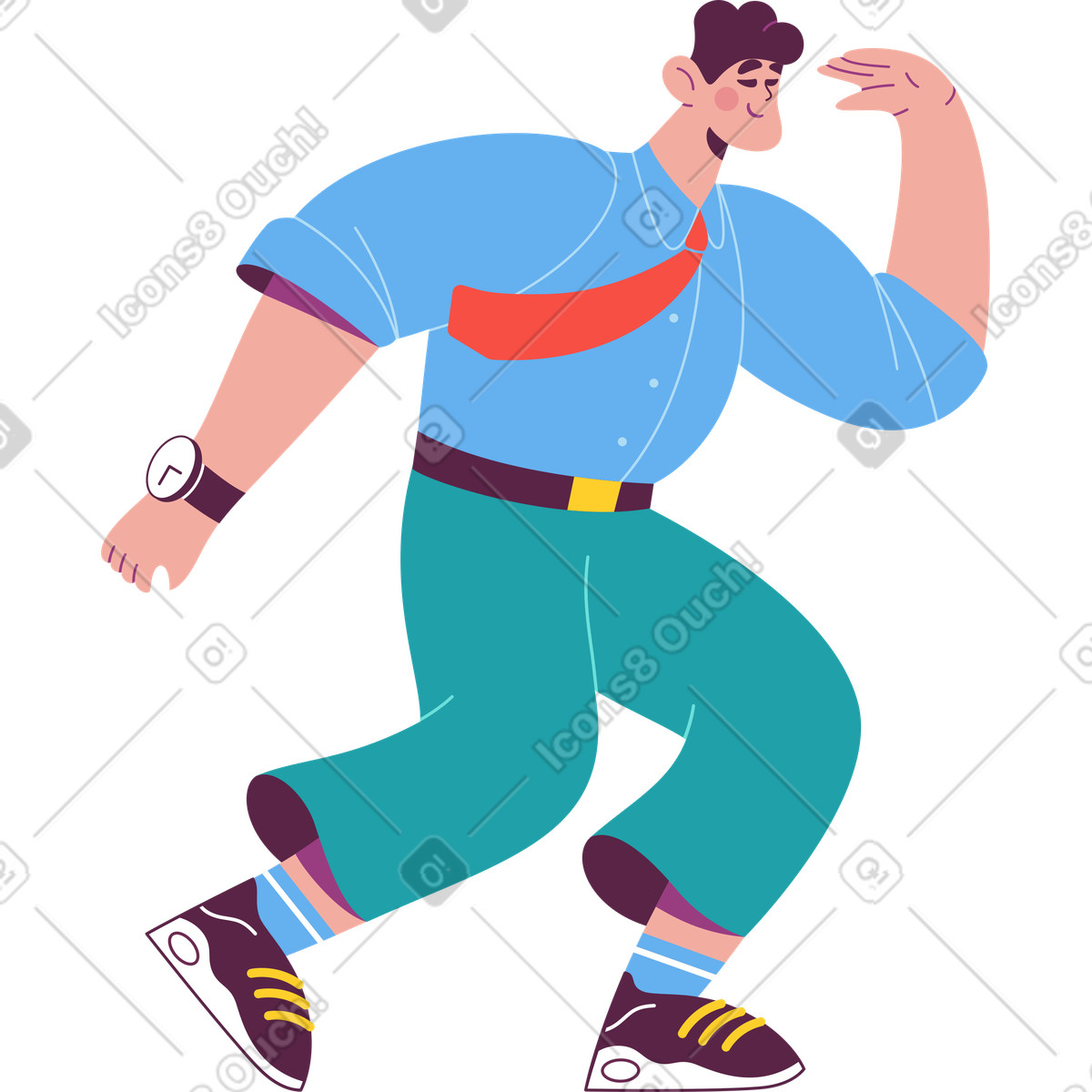 Ilustração de Homem procurando algo em no estilo Sammy para baixar em PNG, SVG