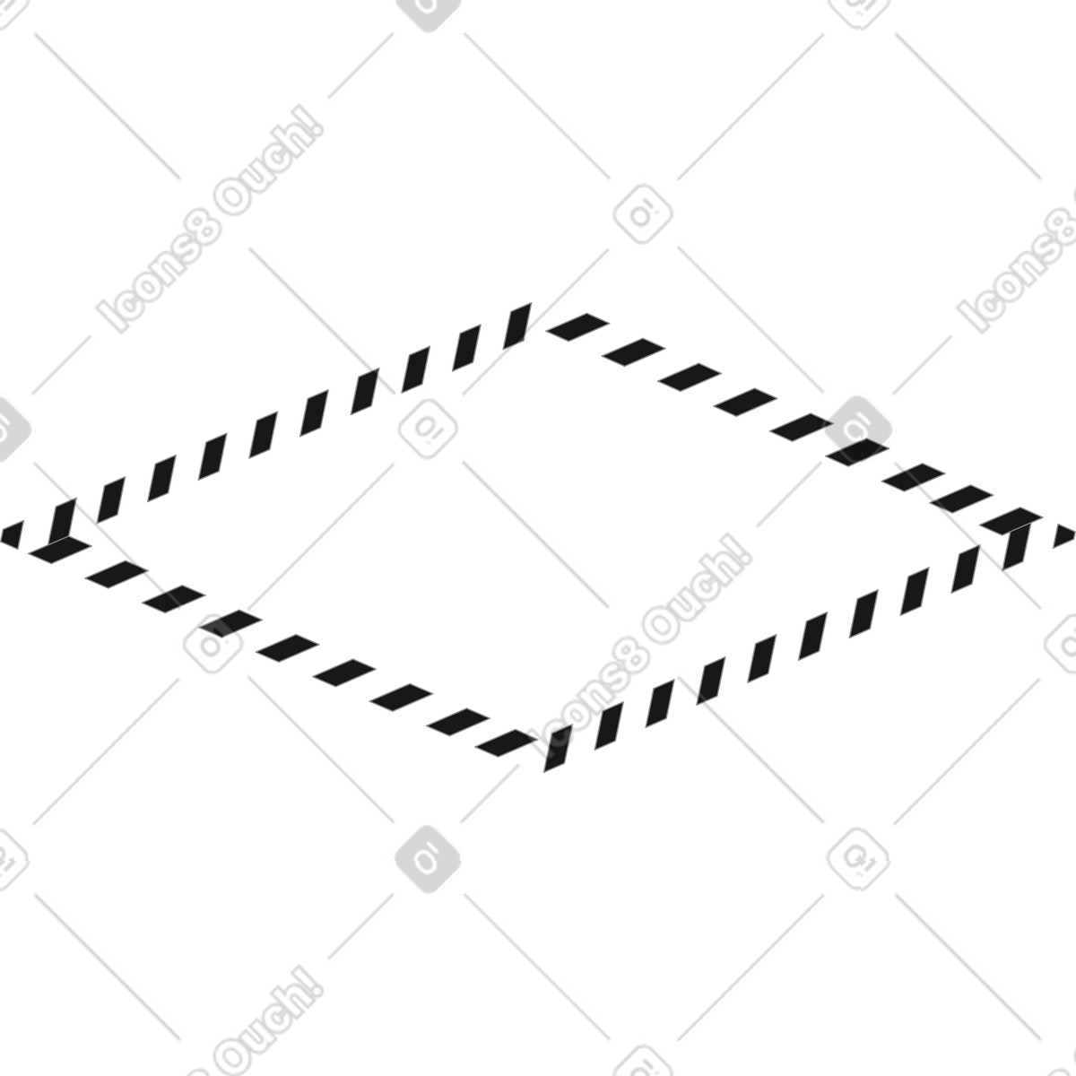 Ribbon frame with diagonal rectangles creating empty centered space illustration in Futuristic style download in PNG, SVG