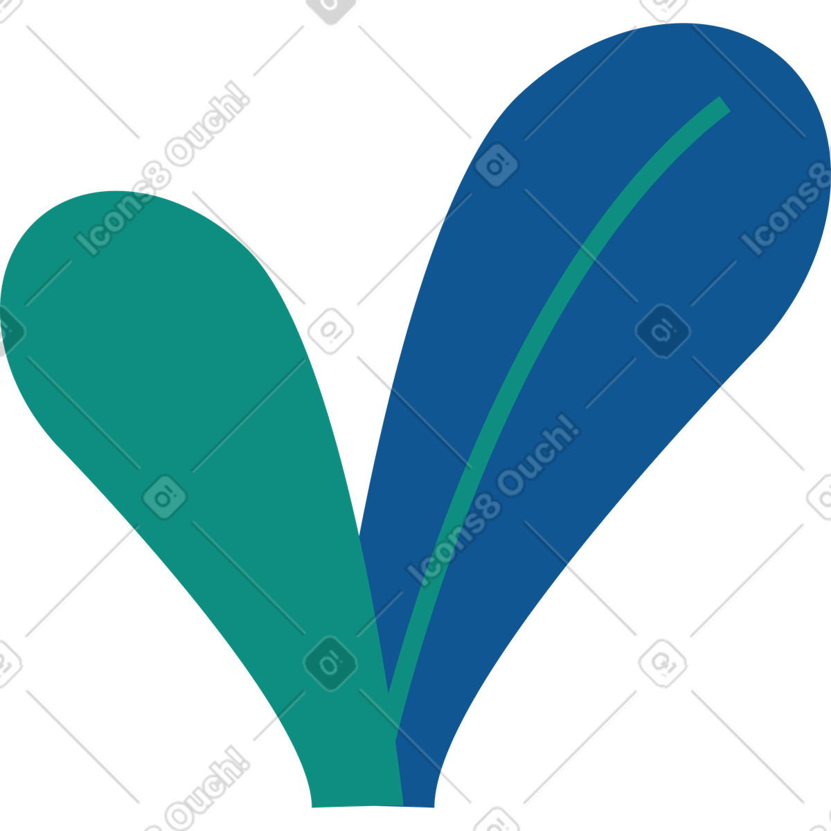 Blatt-Illustration im Polar-Stil als Download in PNG, SVG