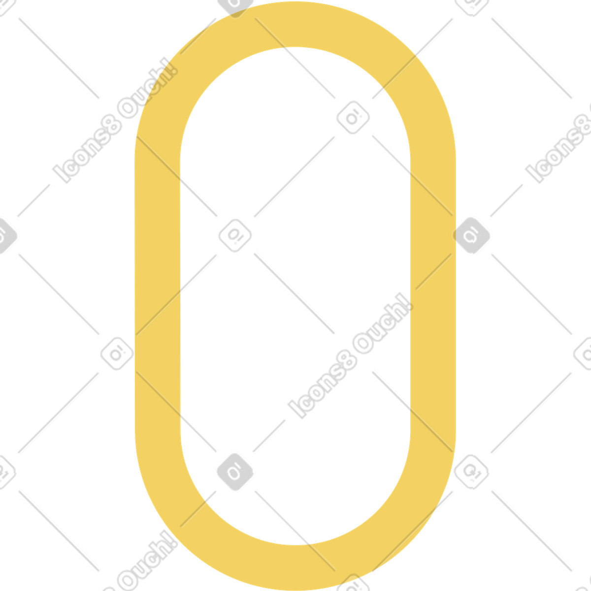 Gelbe 0 ziffer-Illustration im Macaroni-Stil als Download in PNG, SVG