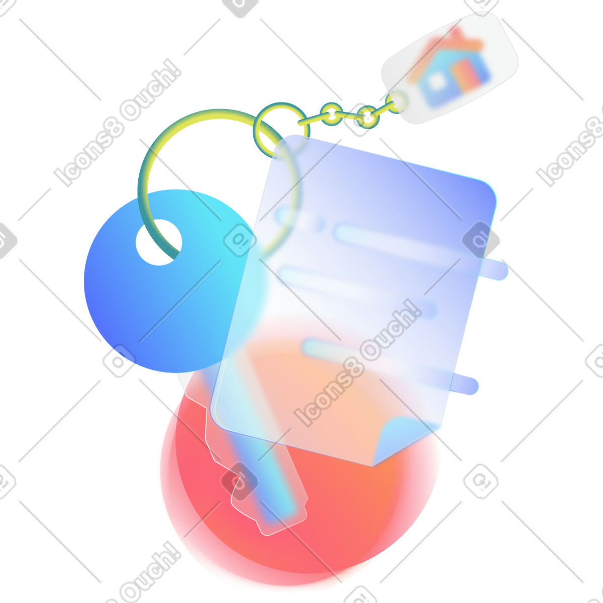 House key and purchase agreement illustration in Morphis style download in PNG, SVG