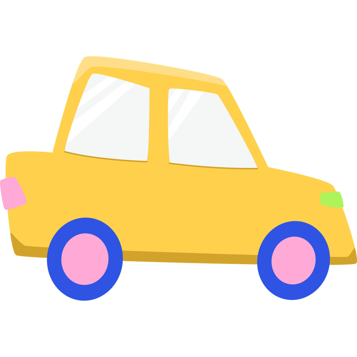 Ilustração de Yellow car em no estilo Bouncy para baixar em PNG, SVG