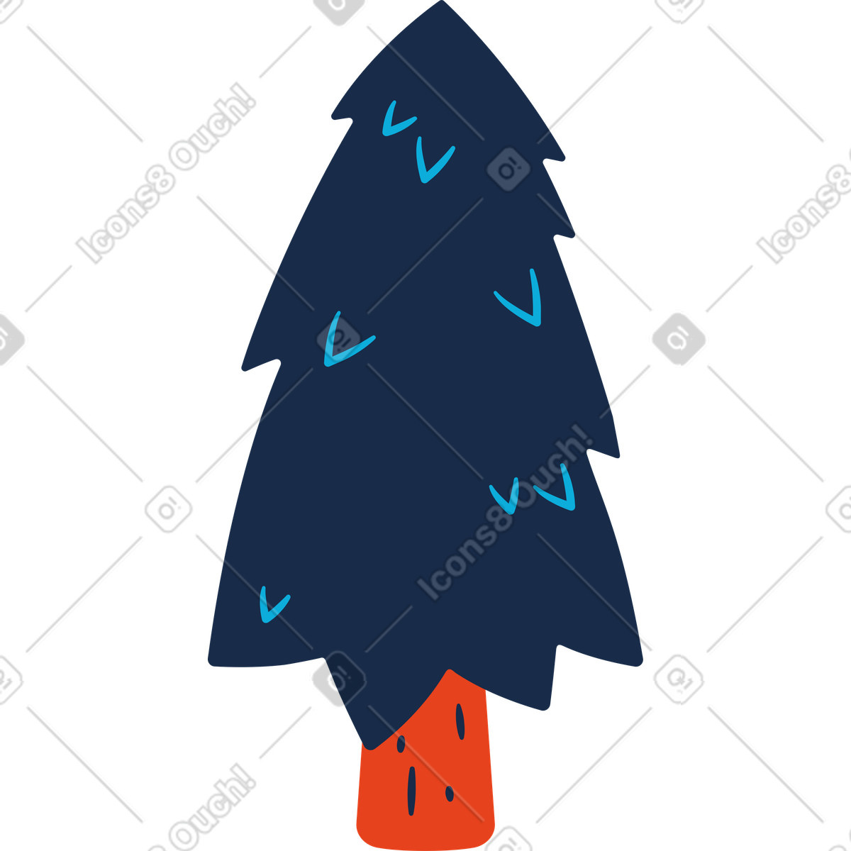 Tree illustration in Flame style download in PNG, SVG