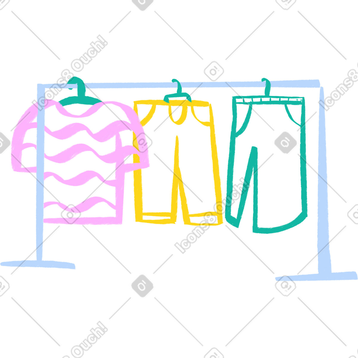 Bonny スタイルの Hanger with clothes のイラストをPNG、SVG形式でダウンロード