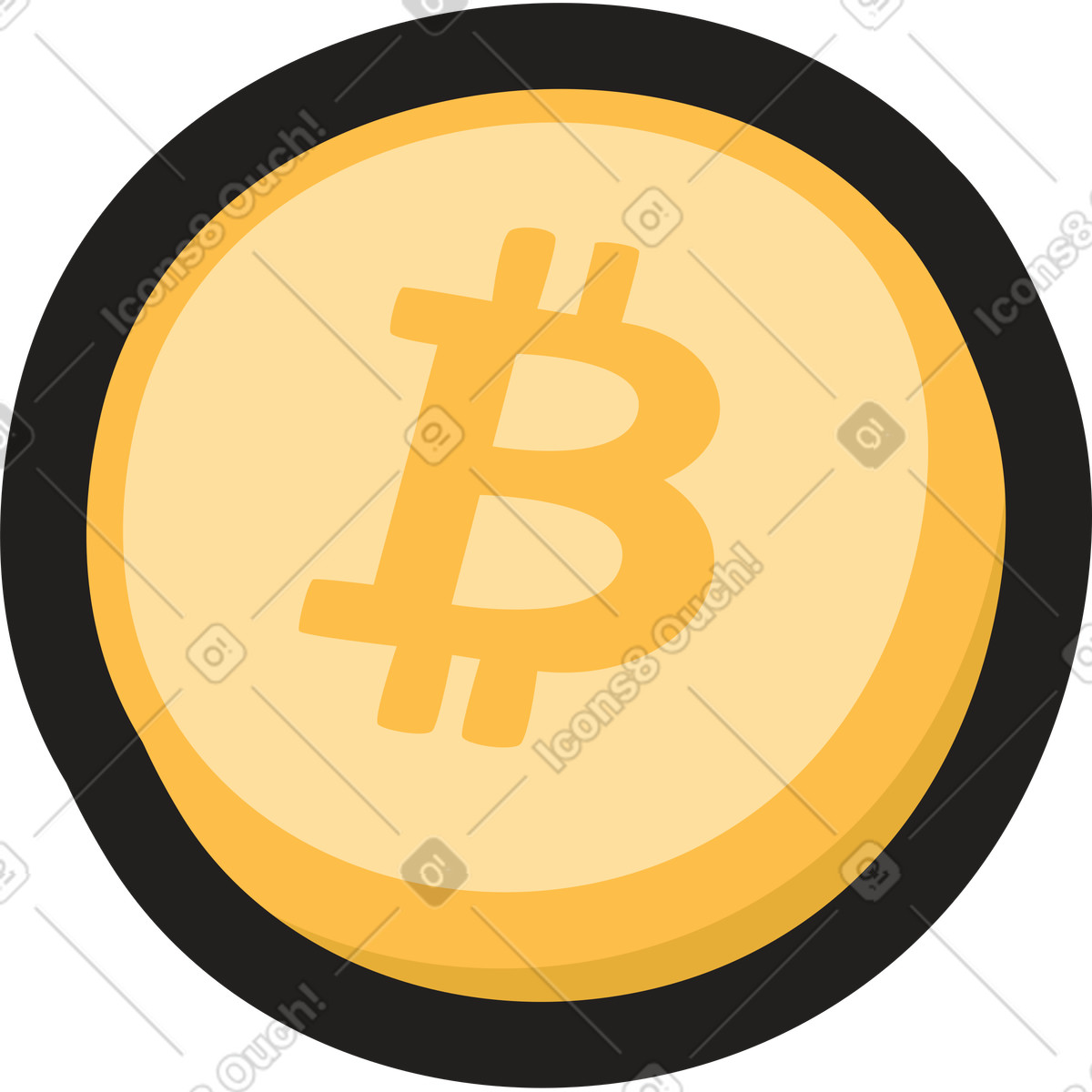 Иллюстрация Биткойн в стиле Clipart — скачать в форматах PNG, SVG