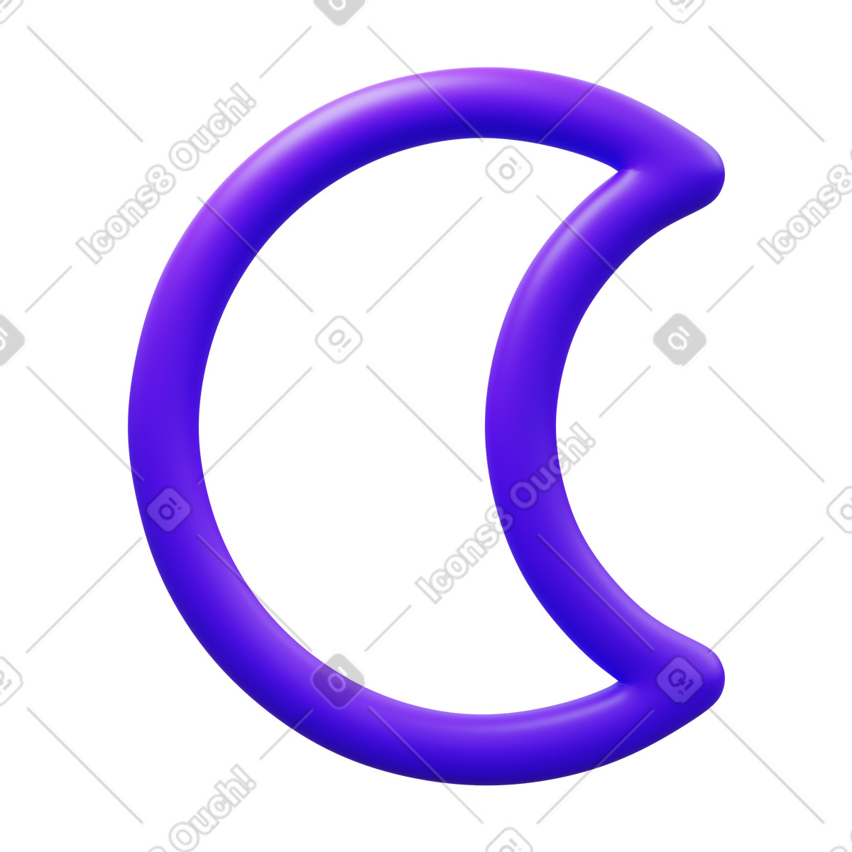 Ilustración Símbolo de la luna en estilo 3D Fluency a descargar en PNG y SVG