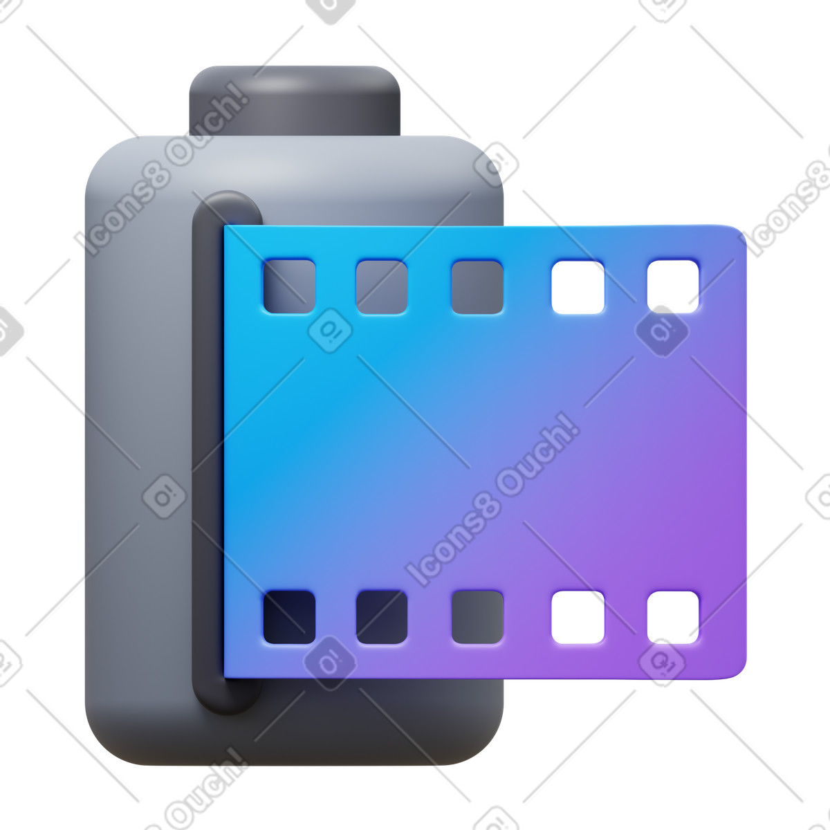 Иллюстрация Film roll в стиле 3D Fluency — скачать в форматах PNG, SVG