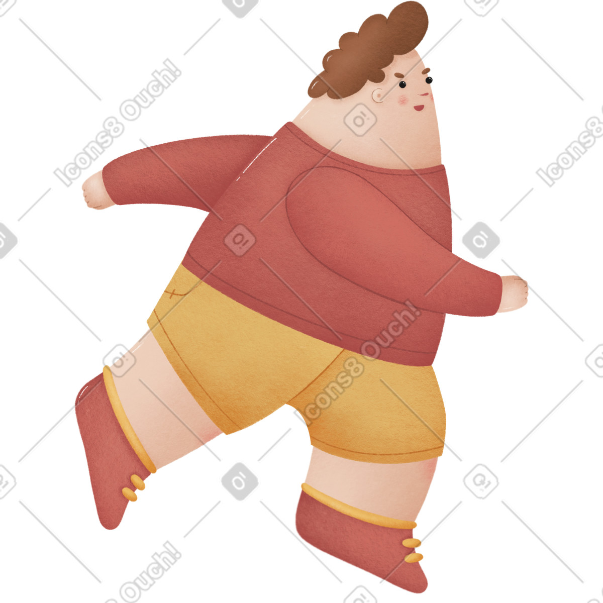 Boy in sneakers running-Illustration im Woolly-Stil als Download PNG, SVG