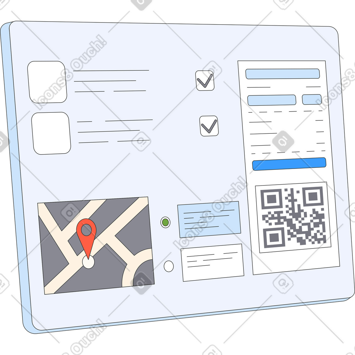 Kassenfenster animierte Illustration im Kit-Stil als Download in GIF, Lottie (JSON), AE