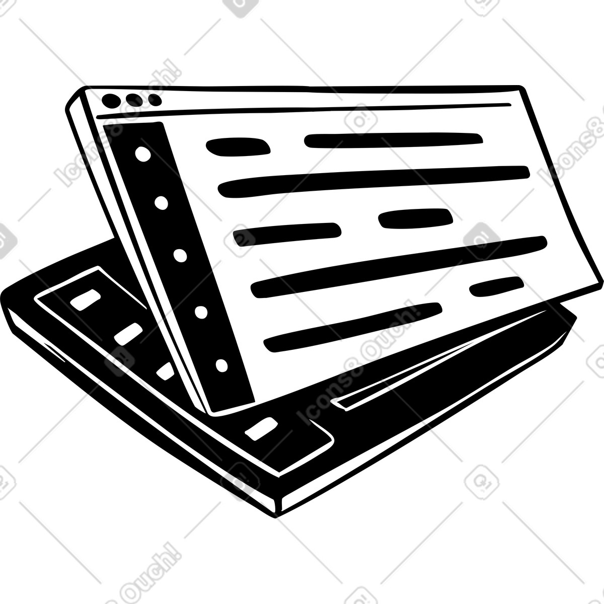 Finestra di test del software illustrazione in stile Line scarica in PNG, SVG