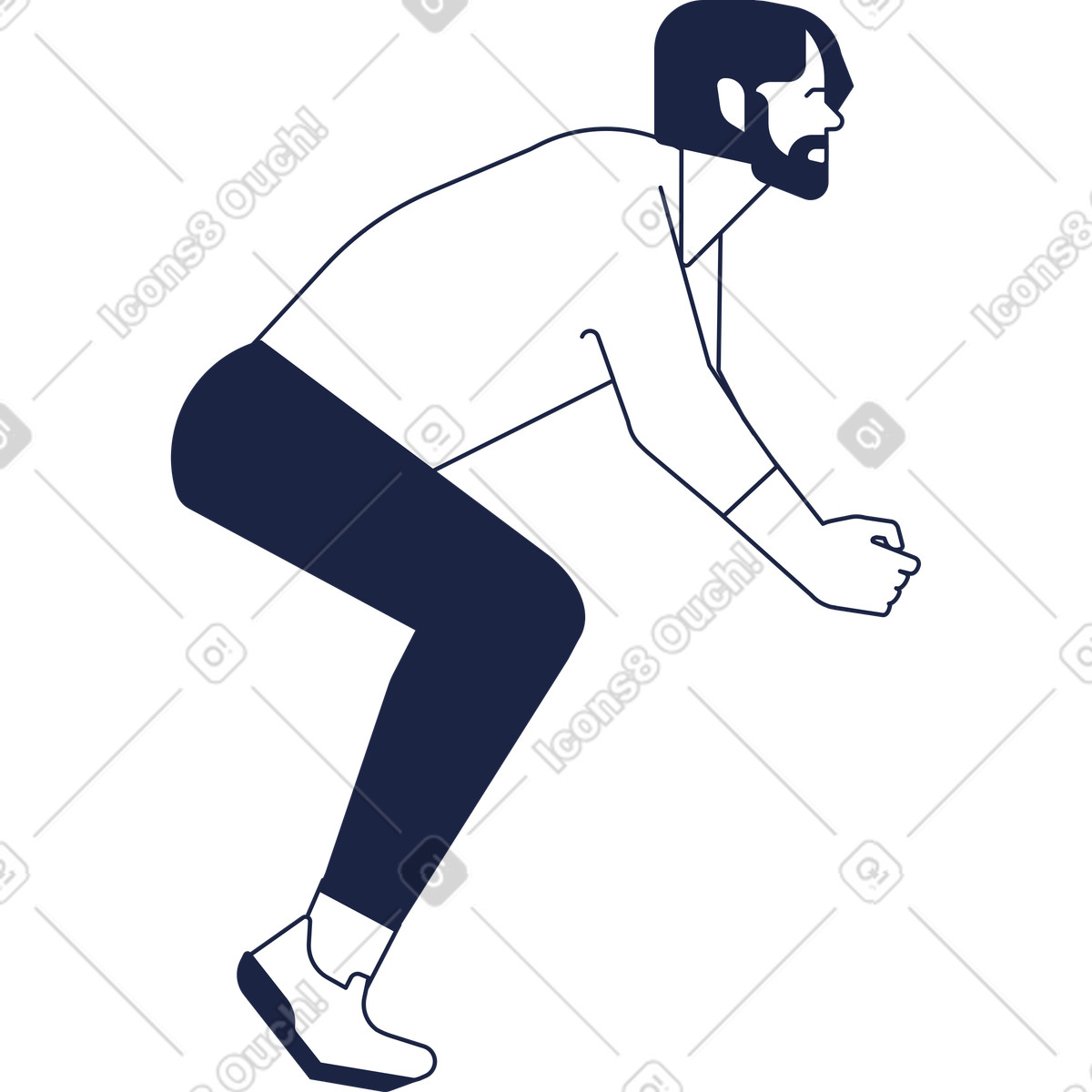 Mann auf fahrradlinie-Illustration im Urban Line-Stil als Download in PNG, SVG
