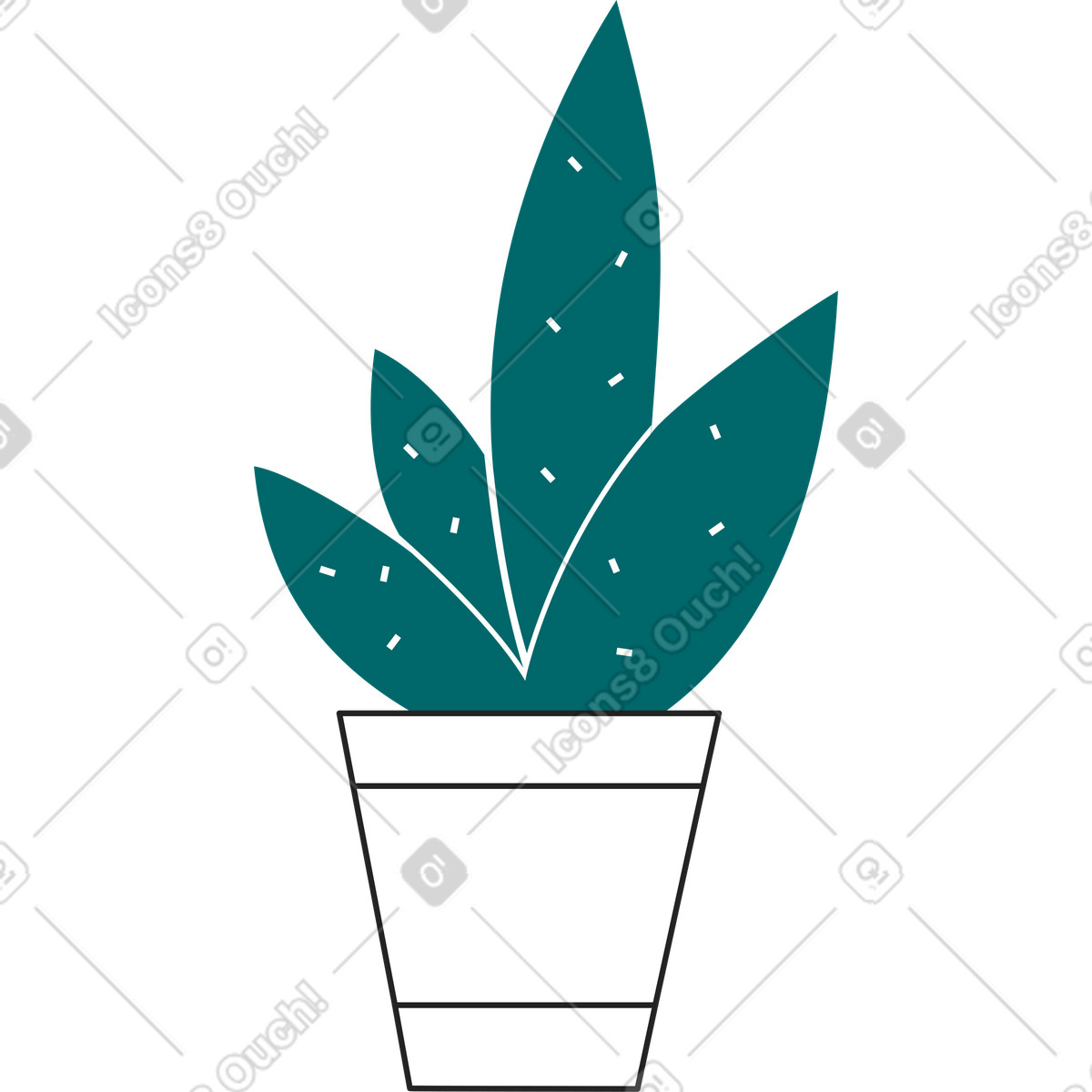 Illustration Planter dans le pot style Sammy Line à télécharger aux formats PNG, SVG