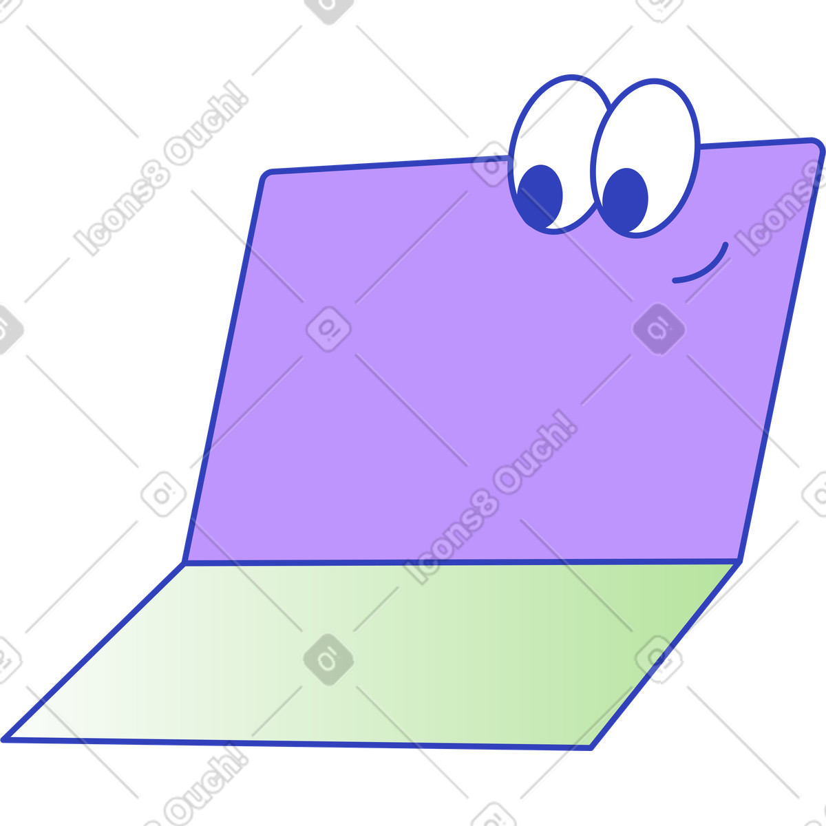 Laptop illustration in Eyeful style download in PNG, SVG