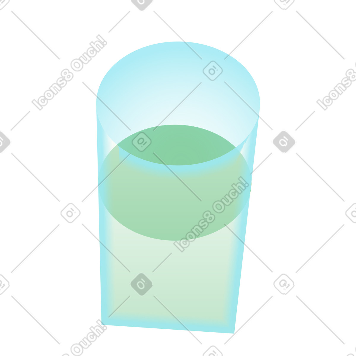 Ilustração de Copo com água suja em no estilo Florid para baixar em PNG, SVG