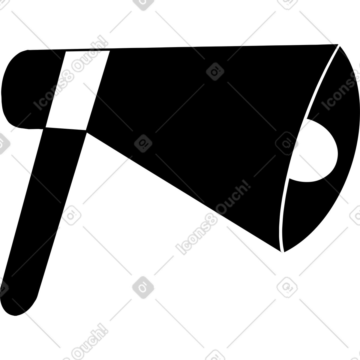 Megaphone illustration in Journal style download in PNG, SVG