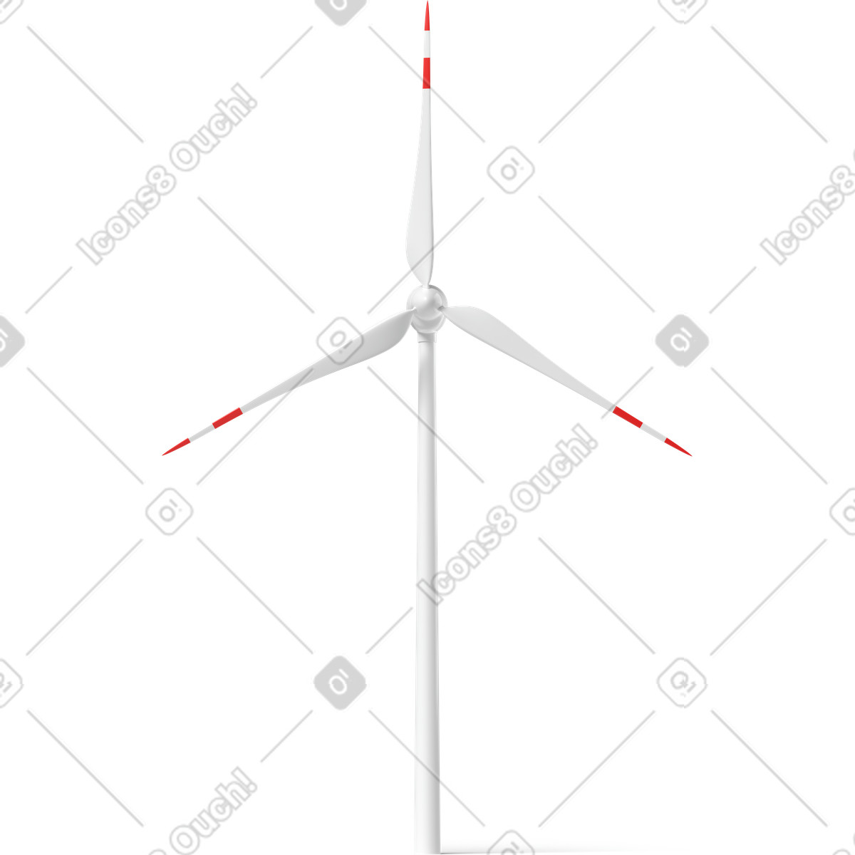 Иллюстрация White wind turbine front view в стиле 3D Business — скачать в форматах PNG, SVG
