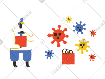 Fighting the coronavirus PNG, SVG