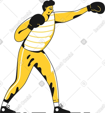 Boxer in gloves PNG, SVG