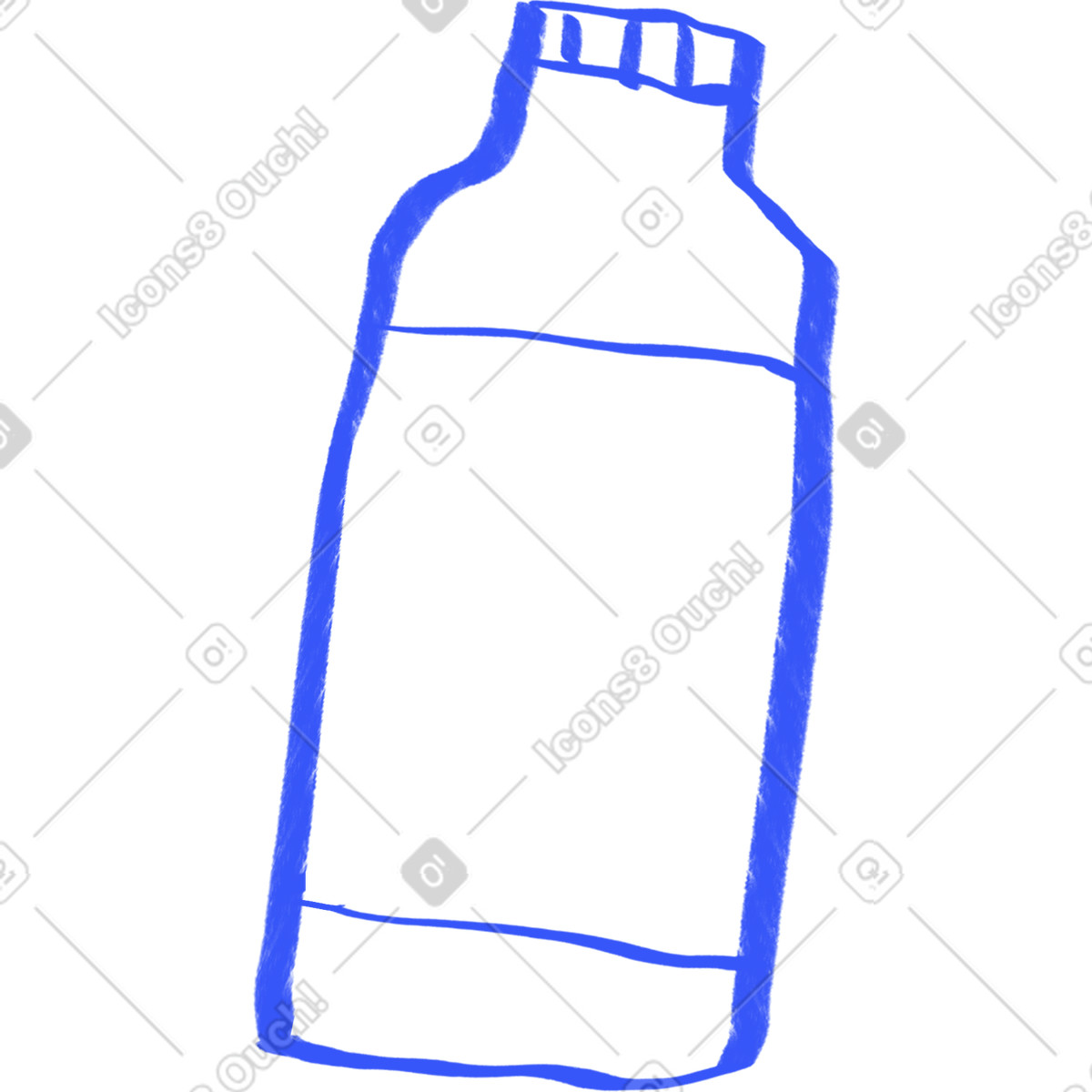 Blue bottle illustration in Quirky style download in PNG, SVG