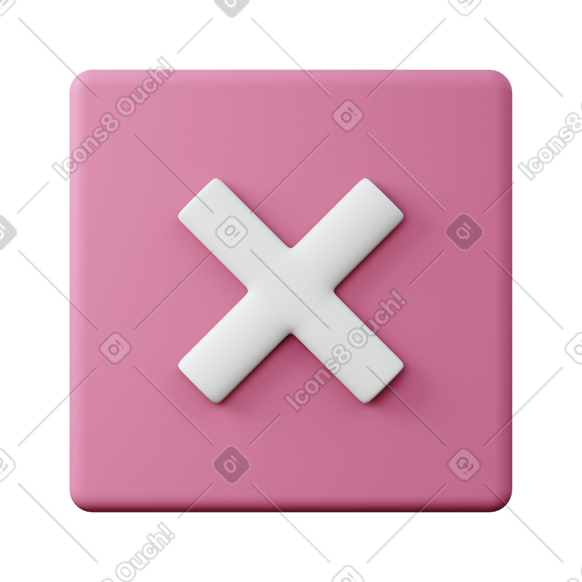 Illustration Bouton fermer dans le style 3D Sugary à télécharger aux formats PNG, SVG