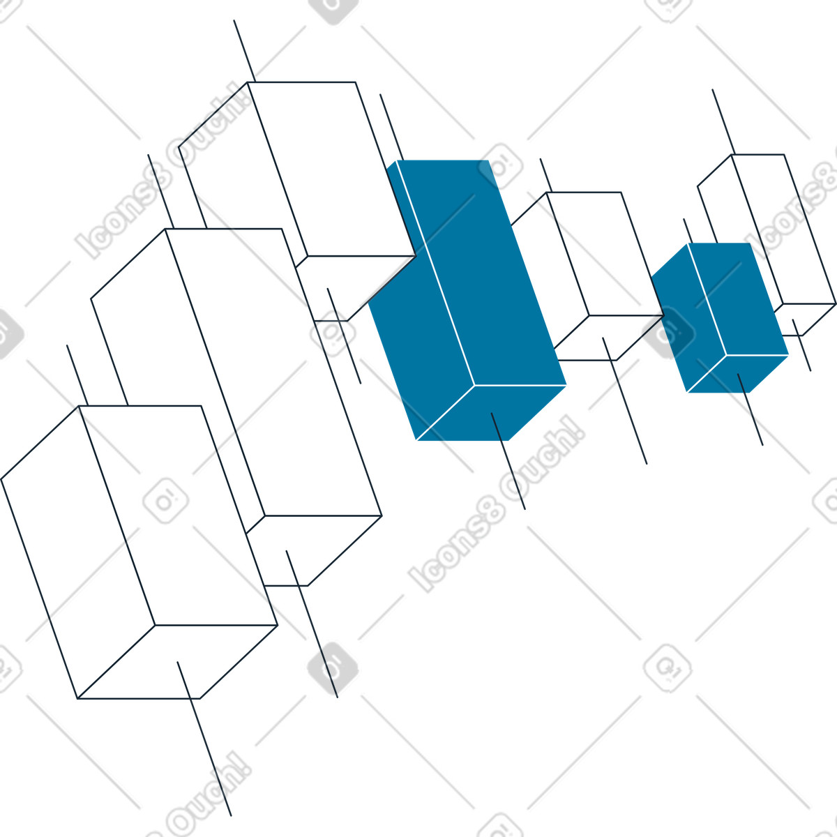 Grafico a candele illustrazione in stile Indigo scarica in PNG, SVG