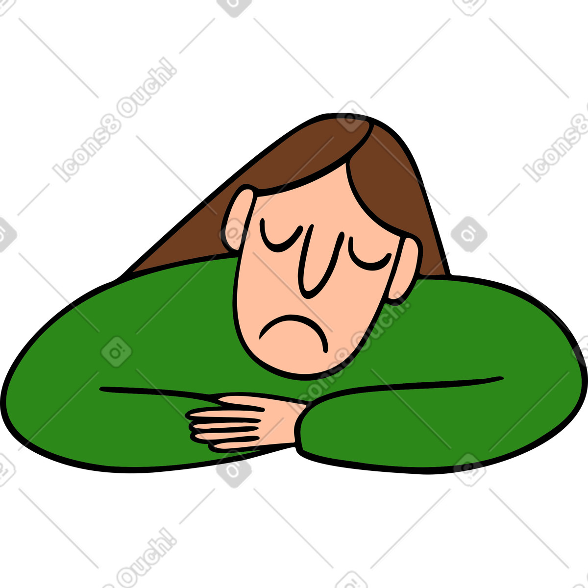Ilustração de Mulher triste em no estilo Comic para baixar em PNG, SVG