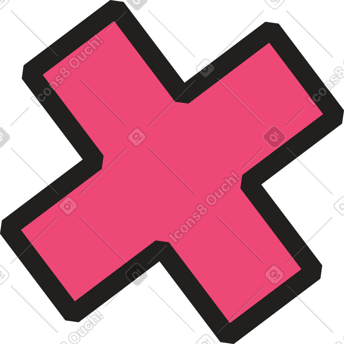 Cross illustration in Dazzle Line style download in PNG, SVG