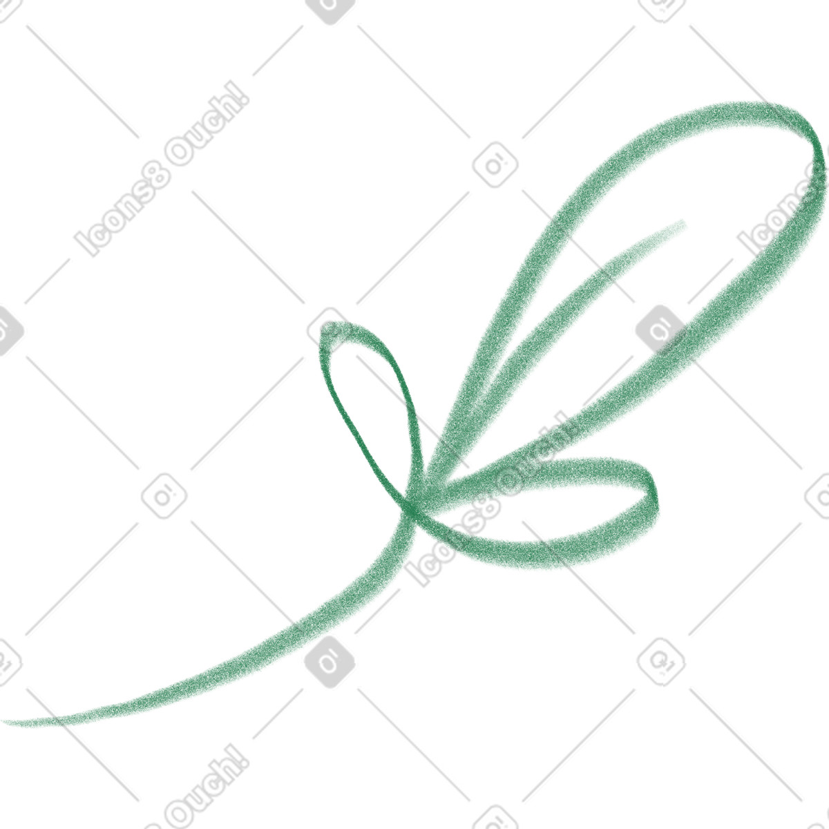 Green leaf illustrazione in stile Doodle scarica in PNG, SVG