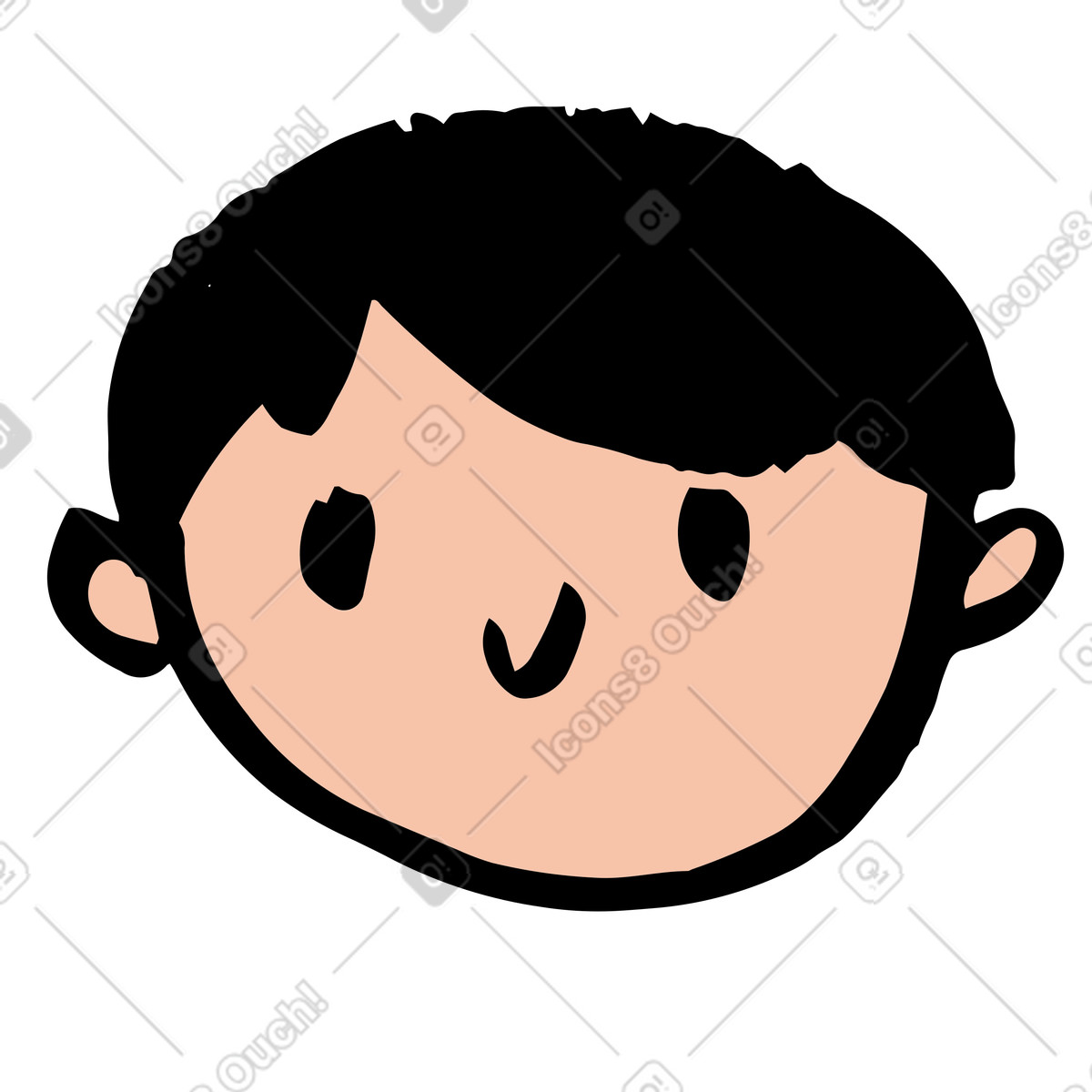 Boy's head illustration in Scandi style download in PNG, SVG
