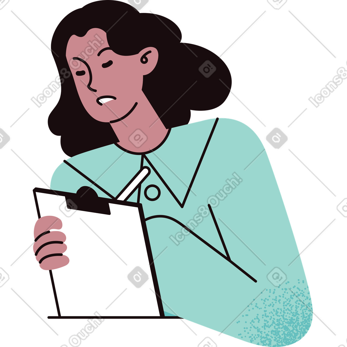 Ilustração de Mulher tomando notas em no estilo Delight para baixar em PNG, SVG