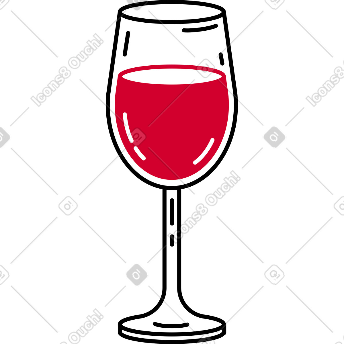 Bicchiere di vino illustrazione in stile Ruby scarica in PNG, SVG